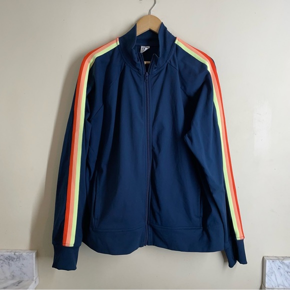Athletic Works Bright Side Stripe Zip Up Sweatshirt Navy size 3X - Picture 1 of 8